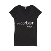 LCK White Logo - Womens Bevel V-Neck Tee